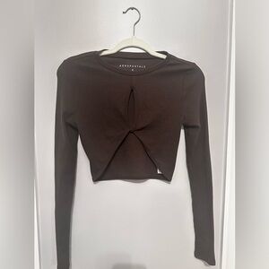AÉROPOSTALE Long-Sleeved Cut Out Top
